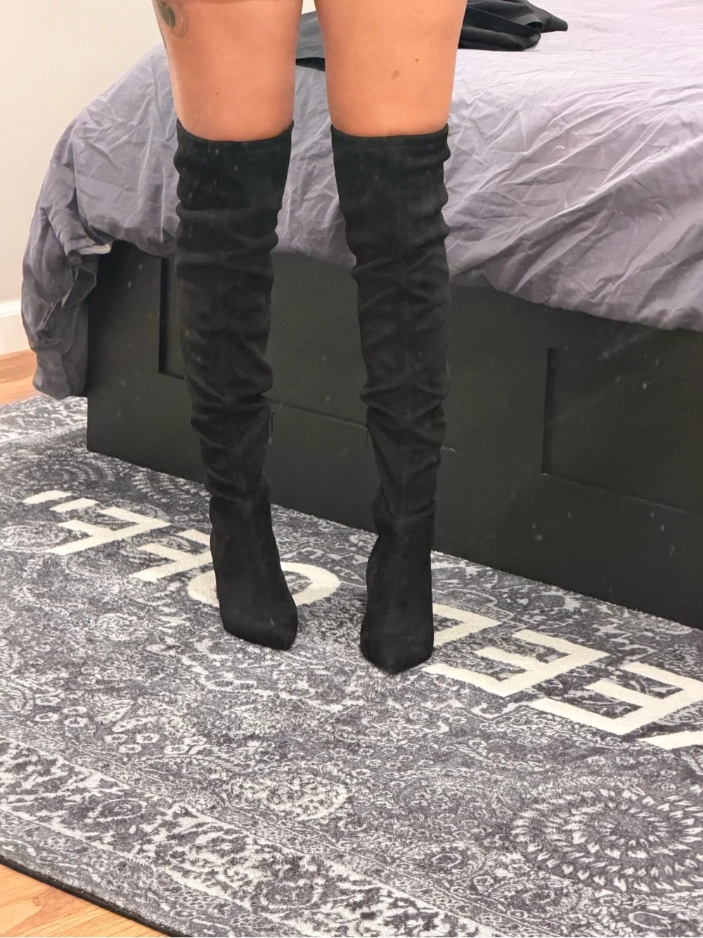 Steve Madden Black Over-the-Knee Suede Boot